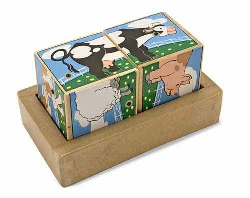 Melissa and Doug # 1196 Wooden Farm Animals Sound Blocks 000772011969 