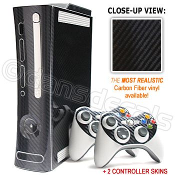 CARBON FIBER SKIN for Xbox 360 system faceplate mod kit  