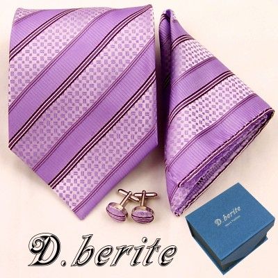 MEN NECK TIE NECKTIES HANKY CUFFLINK GIFT BOX SET TZ61  