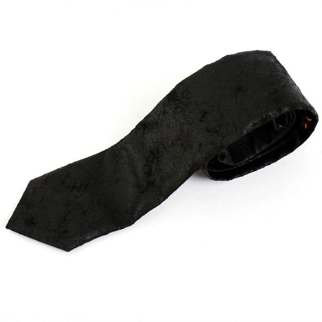   Casual Vintage Skinny Slim Black Faux Leather Neckties 2.15  