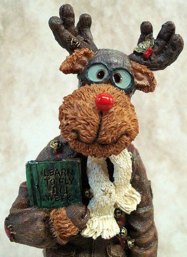 BOYDS BEARS Orville Moosenflight CHRISTMAS Folkstone RESIN Moose PILOT 