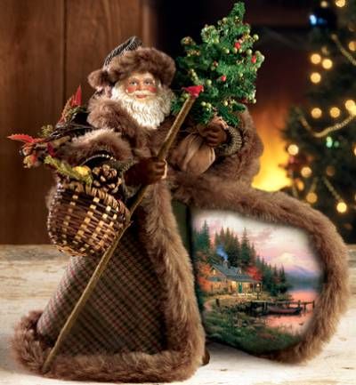 THOMAS KINKADE WONDER OF WINTER *WOODLAND SANTA*, NIB  