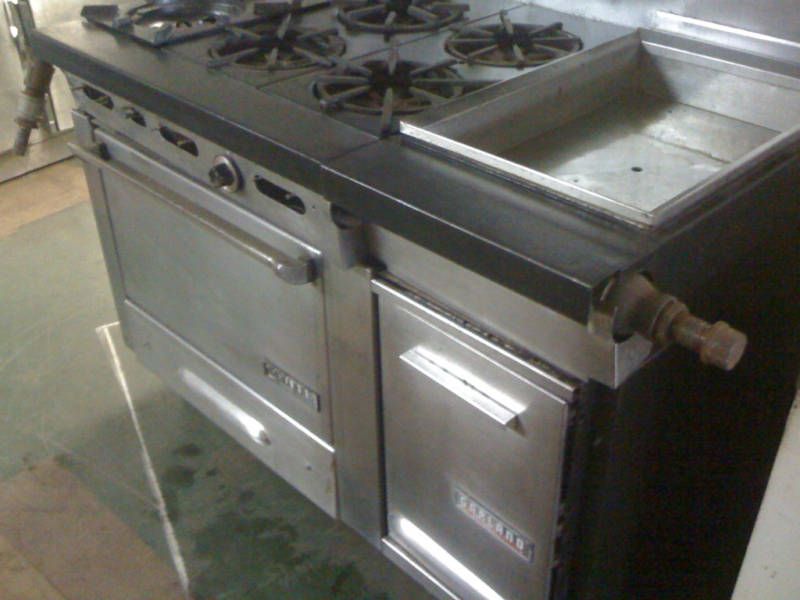 Garland 6 Burner Range w Oven & French Fry Dump Station  