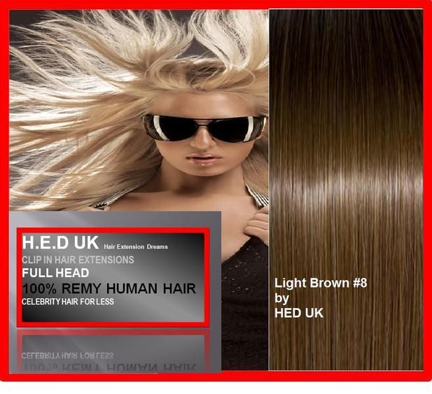 Clip In Remy Human Hair Extensions Full Head ANY COLOUR  