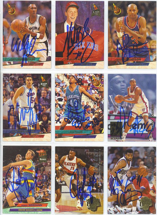 SHAWN BRADLEY RARE AUTO SIGNED CARD PHILADELPHIA 76ERS SIXERS 94 FLEER 