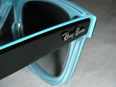 Ray Ban Wayfarer 2140 1001/3F Black Azure Sunglasses 54MM