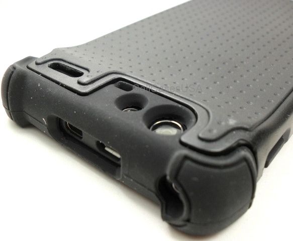 FOR MOTOROLA DROID RAZR BLACK DUO MIX HARD SOFT SILICONE COVER CASE 