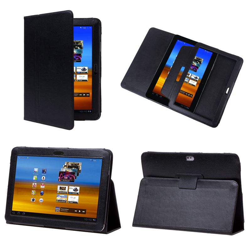 Black REAL Leather Case 4 Samsung Galaxy Tab 10.1 P7510  