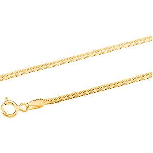 Solid Foxtail Chain Necklace 14K Yellow Gold 16 18 20  