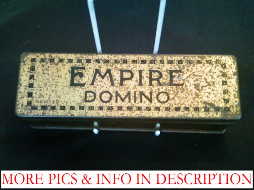 1930/40s Empire Dominoes Complete Set Original Tin Box  