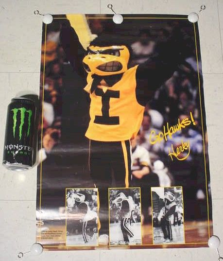   Iowa Hawkeye Herky Mascot Basketball Football Wrestling Poster  