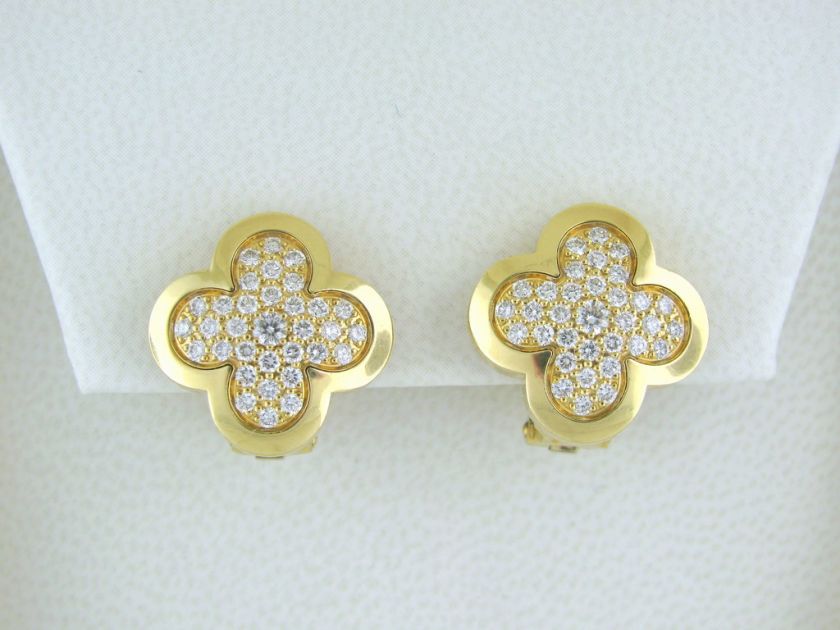 VCA VAN CLEEF & ARPELS ALHAMBRA DIAMOND EARRINGS $11100  