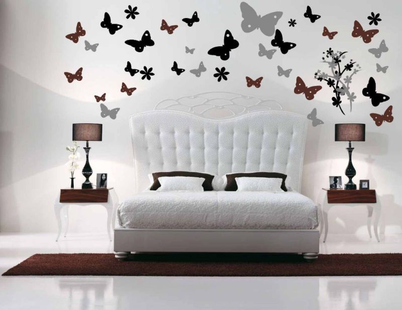 Vinyl Wall Art Decal Sticker Butterfly Flower Floral Lg  