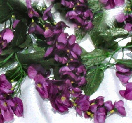 Dark PURPLE Wisteria Garland ~ Silk Wedding Flowers ~ Arch Gazebo 