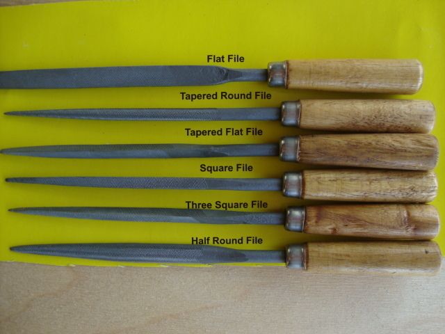 6pc 9 MINI FILE SET / Wood Handles  