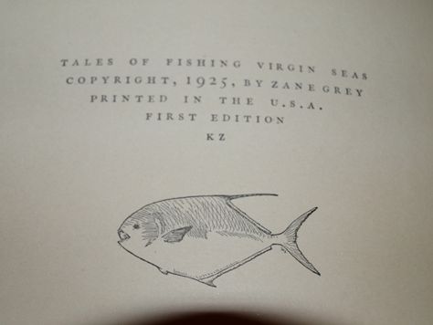 Zane Grey SIGNED 1st EDITION Tales Fishing Virgin Seas WITH DUST 